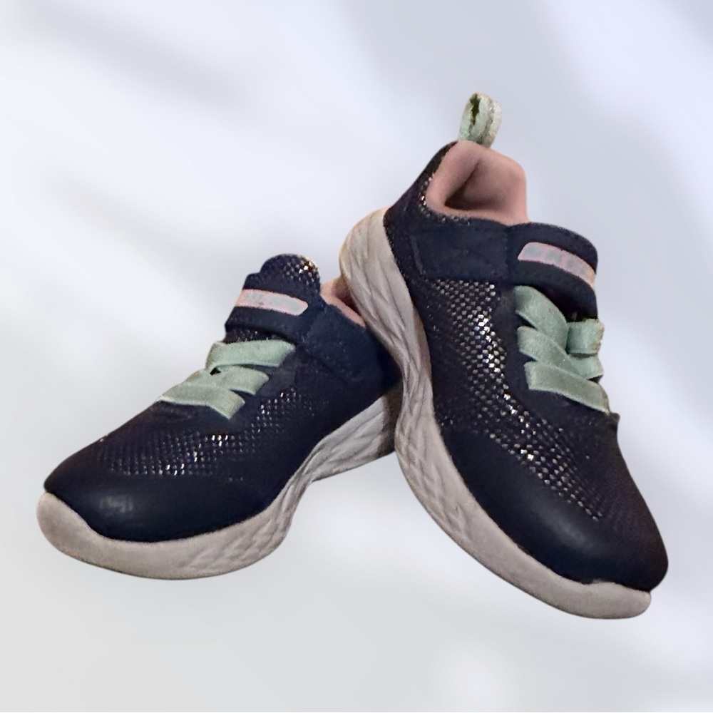 Skechers Kids' Black and Mint Sneakers